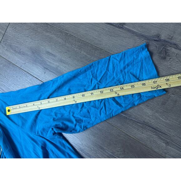 LOGO Lori Goldstein XL Blue Tunic Dress Lace Hem Boho Artsy Stretch - Picture 5 of 7